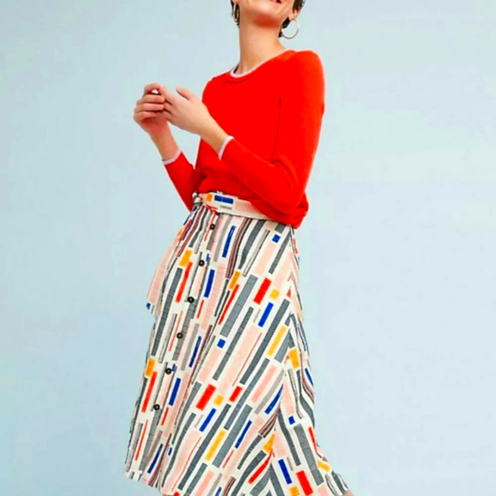 Anthropologie Hutch A-Line Colorful Textured 8